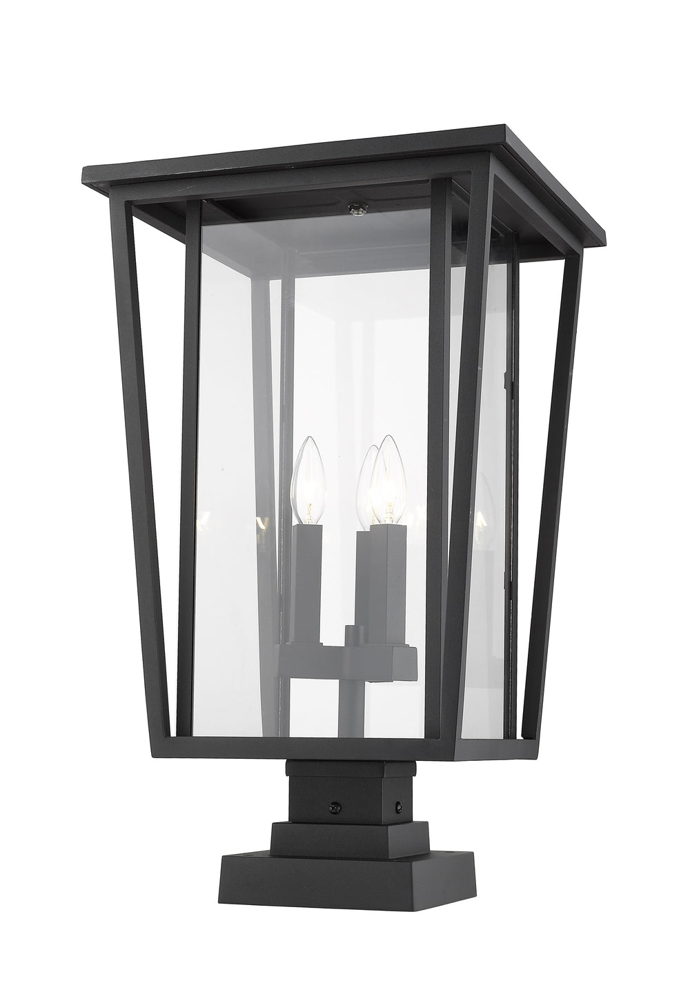 Seoul 3 Light Outdoor Pier Mounted Fixture in Black Finish