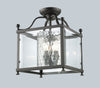 Fairview 3 Light Semi Flush Mount in Bronze Finish