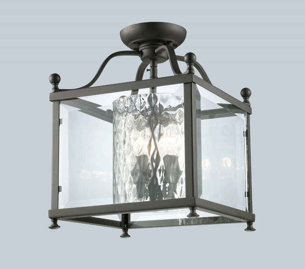 Fairview 3 Light Semi Flush Mount in Bronze Finish
