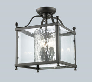 Fairview 3 Light Semi Flush Mount in Bronze Finish