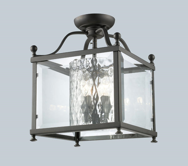 Fairview 3 Light Semi Flush Mount in Bronze Finish