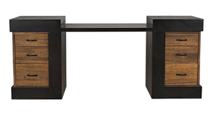 Bentley Dark Walnut and Ebony Executive Desk