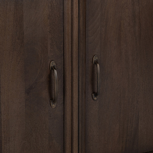 Brookside Solid Wood 4-Drawer Cabinet in Cocoa Brown