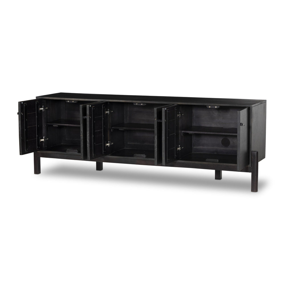 Reza Media Console - Worn Black Parawood