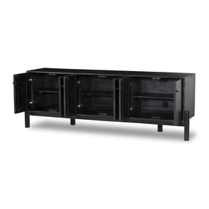 Reza Media Console - Worn Black Parawood