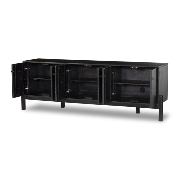 Reza Media Console - Worn Black Parawood
