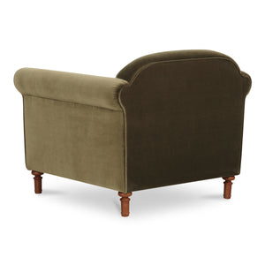 Harmony Accent Chair in Dark Green Faux Mohair