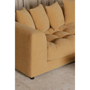 Moe's Davie Sofa Golden Yellow with Tufted Cushions