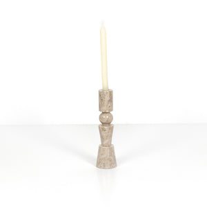 Rosette Taper Candlesticks,Set 2 In Taupe