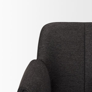 Brently Dining Chair w/ Gray Fabric & Matte Black Metal Legs