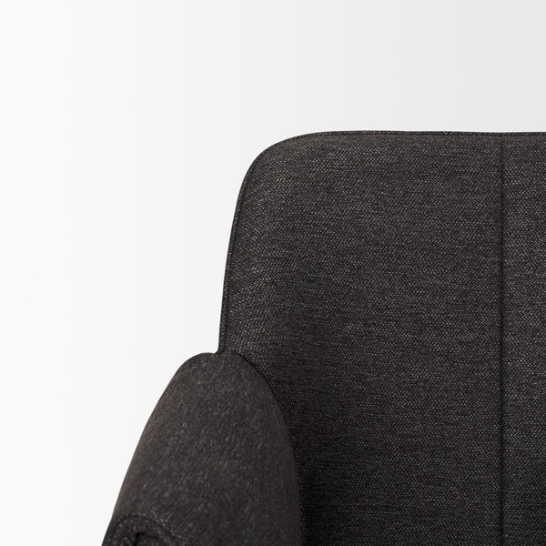 Brently Dining Chair w/ Gray Fabric & Matte Black Metal Legs