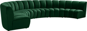 Lynda 6pc. Modular Sectional In Green Velvet
