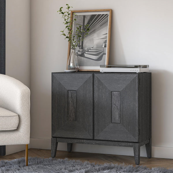 Covey KD Cabinet 2 Doors, Brushstroke Black