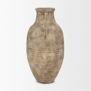Tulsi Tall Matte Earth Brown Ceramic Floor Vase