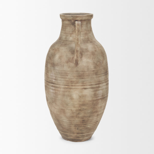 Tulsi Tall Matte Earth Brown Ceramic Floor Vase