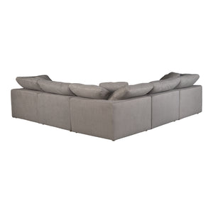Moe's Terra Classic L-Shaped Modular Sectional in Light Grey