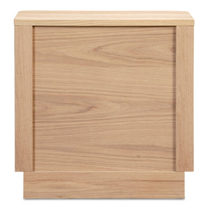 Round Off Tall Nightstand in Natural Oak