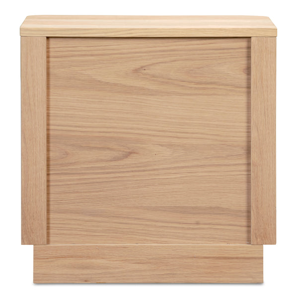 Round Off Tall Nightstand in Natural Oak