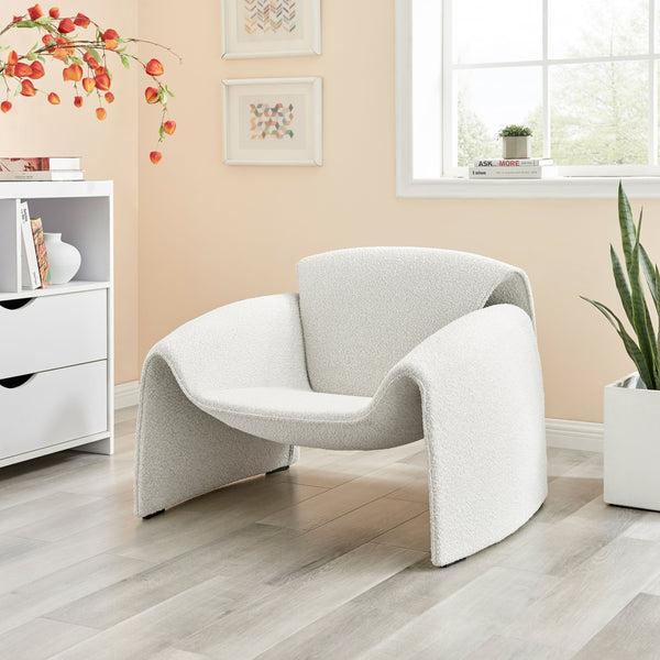 Hilda Fabric Accent Arm Chair, Boucle Beige