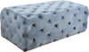 Debbie Ottoman/Bench In Sky Blue Velvet