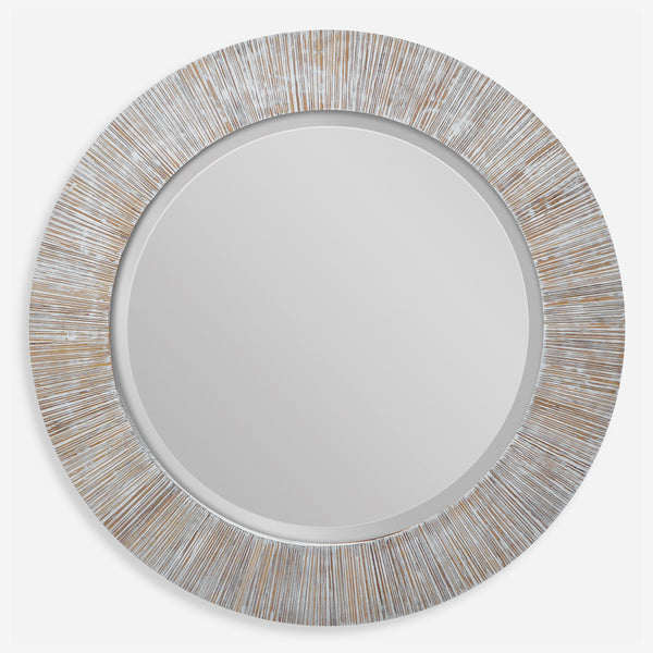 Repose Whitewash Round Mirror