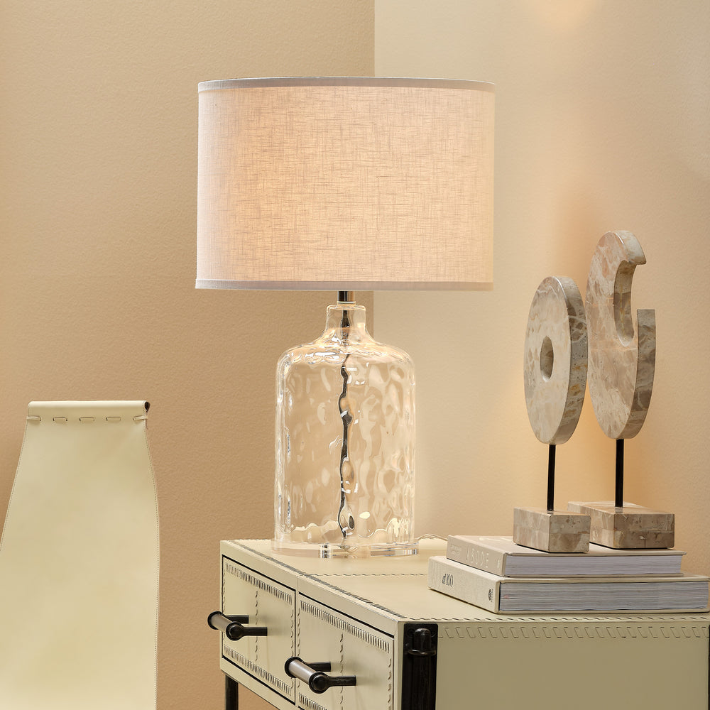 Napa Glass Table Lamp with Linen Shade