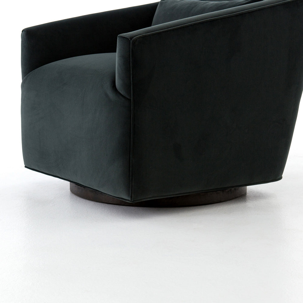 York Swivel Chair-Modern Velvet Smoke