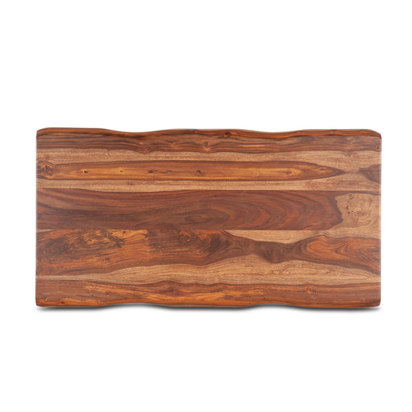 Brisbane 46" Sheesham Wood and Iron Coffee Table, Natural