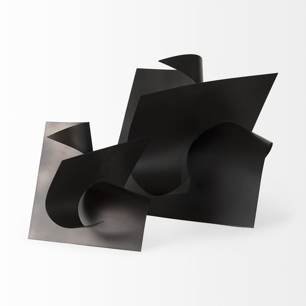 Francesca 18.1L x 18.1W x 18.1H Black Metal Sculptural Decorative Object