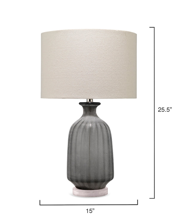 Frosted Glass Table Lamp, Grey