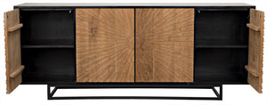 Ra Sideboard, Hand Rubbed Black with Teak