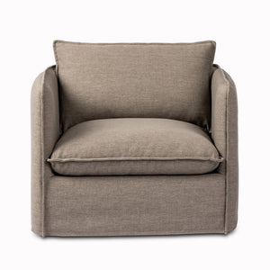 Andre Outdoor Swivel Chair in Alessi Fawn