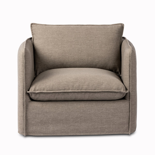 Andre Outdoor Swivel Chair in Alessi Fawn
