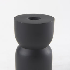 Malta Small Black Metal Candle Holder