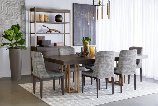 ELISA DINING CHAIR - GREY OAK - NAYA CHECK BLACK