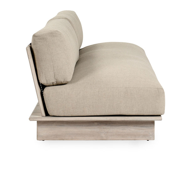 Livia Teak Outdoor Sofa in Taupe Acrylic