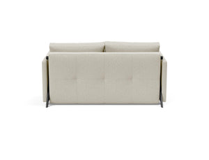 CUBED FULL SOFA BED in MIXED DANCE NATURAL FABRIC WITH Black Steel LEGS 527