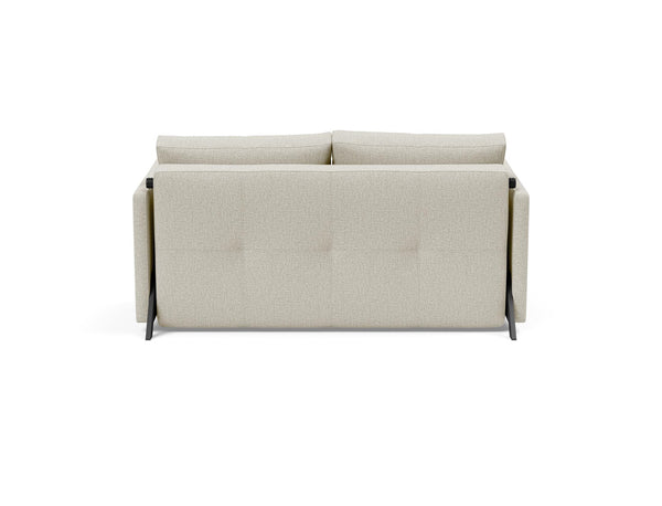 CUBED FULL SOFA BED in MIXED DANCE NATURAL FABRIC WITH Black Steel LEGS 527
