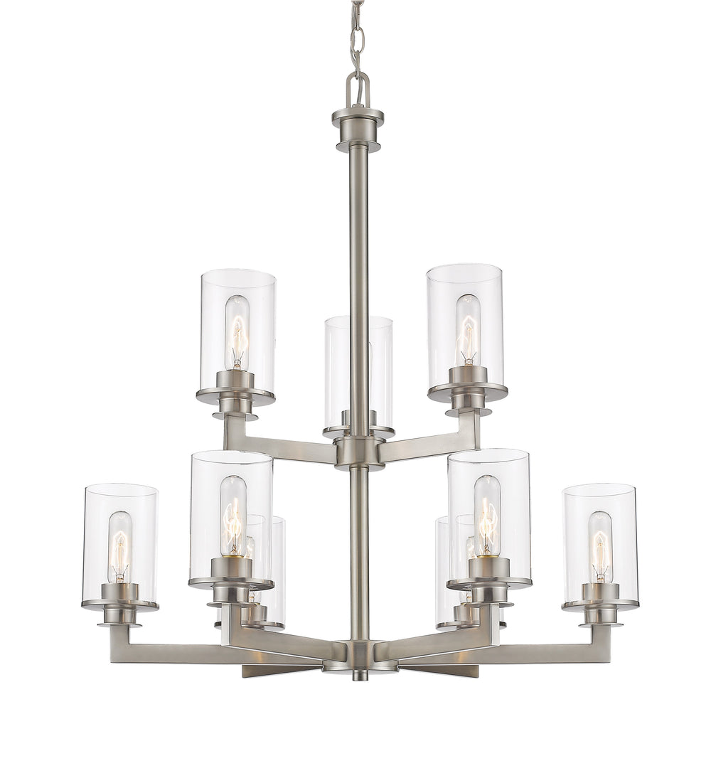 Savannah 9 Light Chandelier in Brushed Nickel Finish