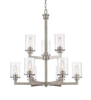 Savannah 9 Light Chandelier in Brushed Nickel Finish