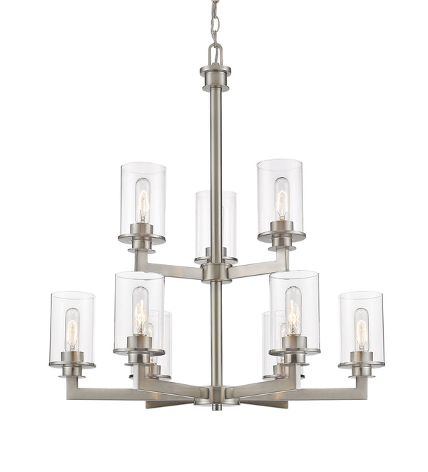 Savannah 9 Light Chandelier in Brushed Nickel Finish