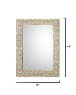 Rorschach Wall Mirror, Gray and Cream Lacquer