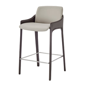 Stella Faux Leather Counter Stool, Taupe/Dark Brown