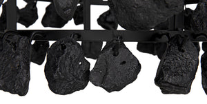 Vulcan Chandelier, Black Steel with Black Glass