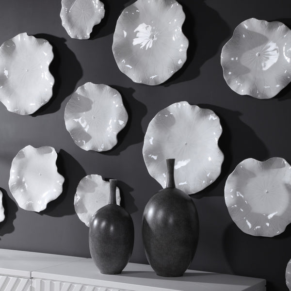 Abella Ceramic Wall Décor In White