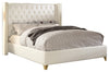 Danielle Queen Bed In White Bonded Leather