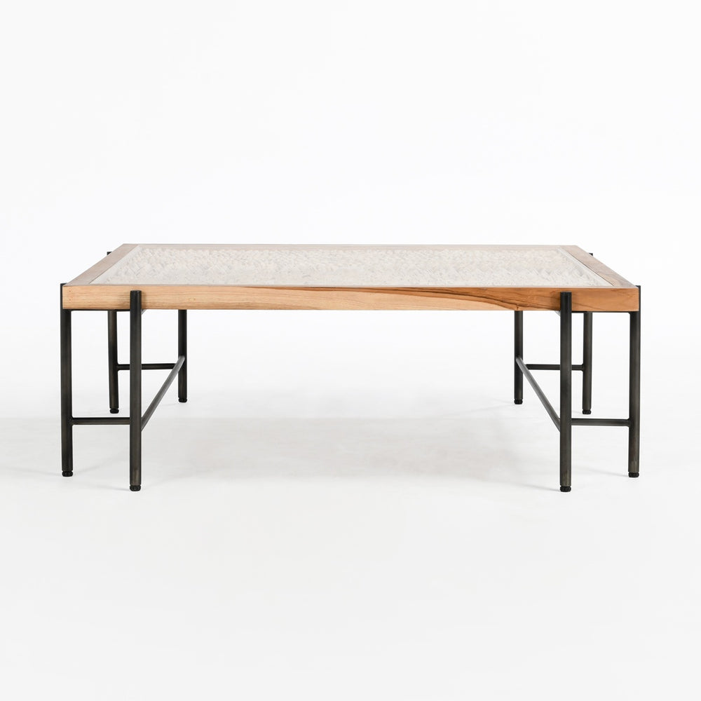 Cyrus Solid Wood Coffee Table - Natural/Black