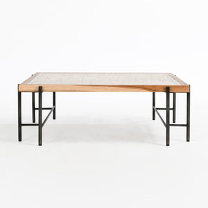 Cyrus Solid Wood Coffee Table - Natural/Black