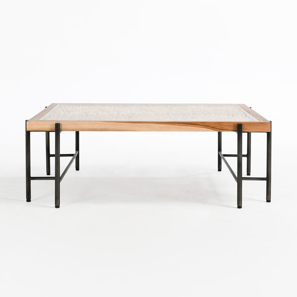 Cyrus Solid Wood Coffee Table - Natural/Black
