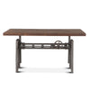 Industrial Loft 60-Inch Reclaimed Teak Wood Desk with Adjustable Crank